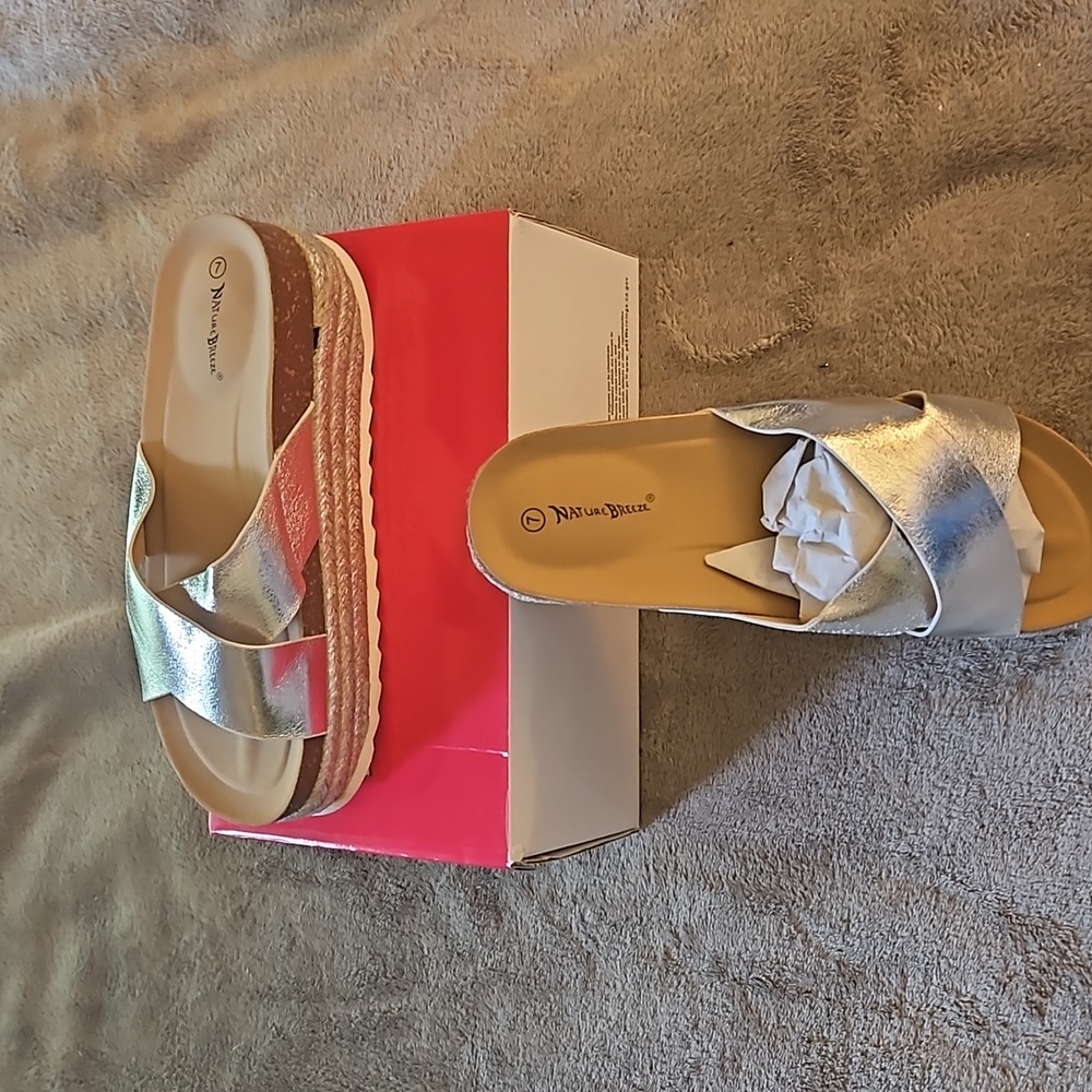 Nature Breeze silver sandals 7
